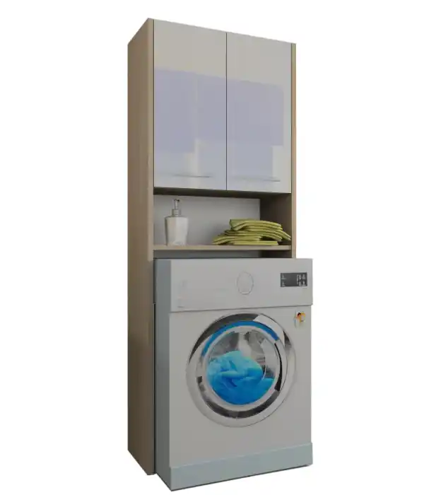 Szafka łazienkowa nad pralke LUNA 64 cm  POŁYSK AKRYL Sonoma  170